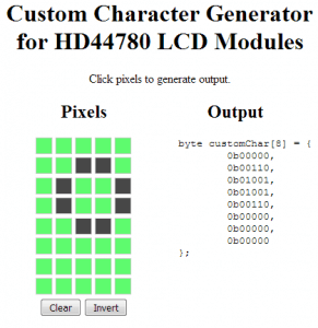 Custom Character Generator for HD44780 LCD Modules