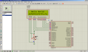 Схема подключения HD44780 к ATmega16 - LM016L LCD 16x2 (1)