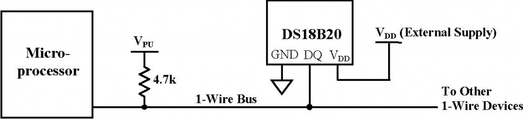 Ds18b20 схема включения