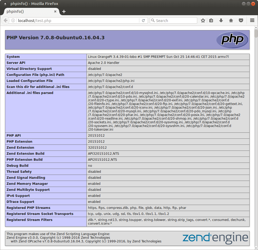 Build thread. Apache II. Php readline.