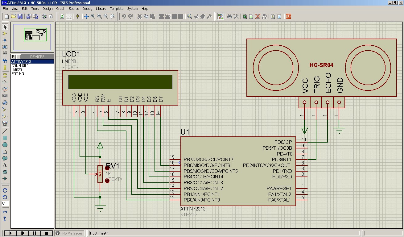 Программирование работы датчика расстояния. Протеус HC-sr04. Proteus 44780. Attiny2313 в Proteus. Hd44780 LCD Протеус.