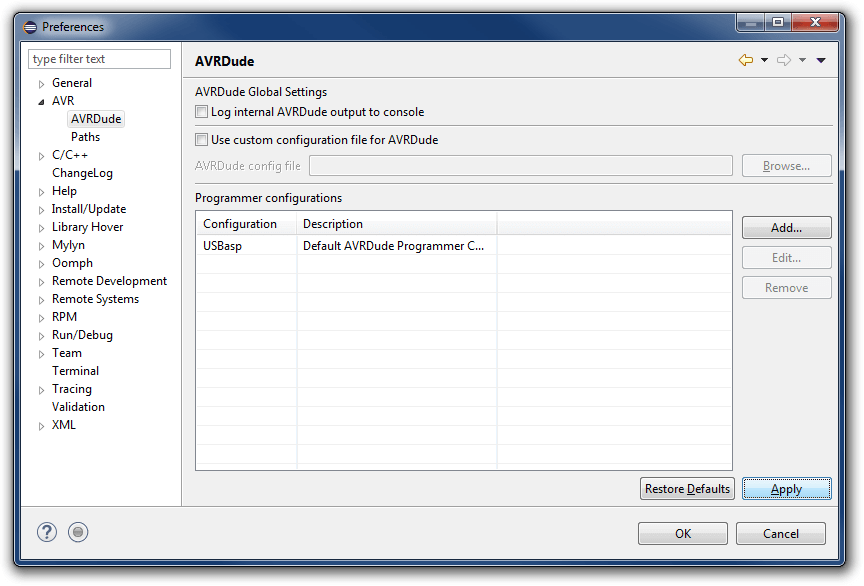 Configuration configuration name c. Инструментарий Eclipse c/c Development Tools.