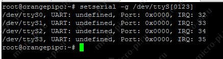 Доступные последовательные порты под Linux (Orange Pi PC Armbian)
