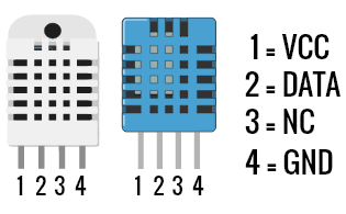 Распиновка DHT22 и DHT11 (pinout)