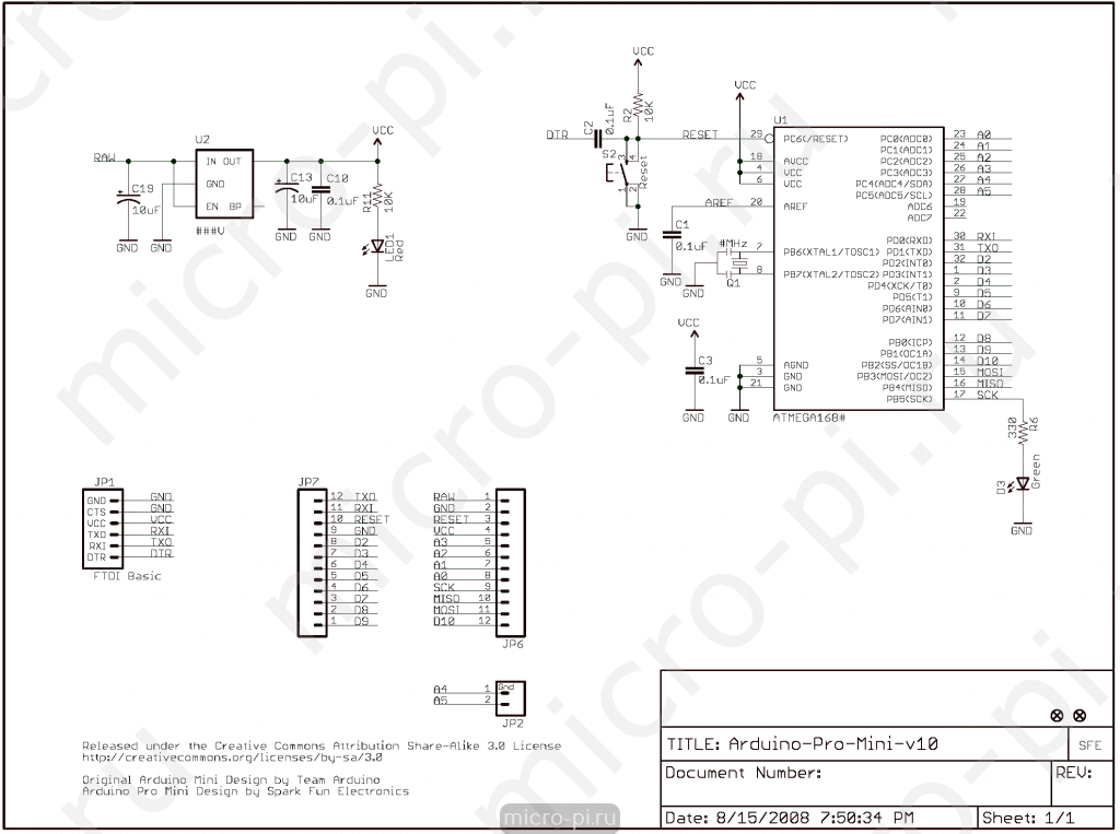 Arduino Pro Mini Features Pinout Board Description