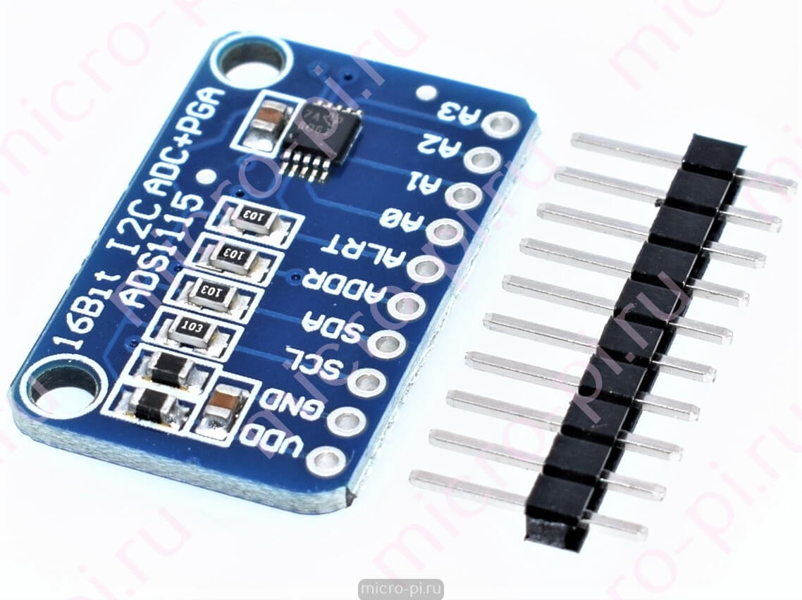 ADS1115 - 16-битный АЦП с I2C. Модуль RI038 - MicroPi