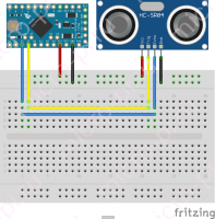 Схема подключения HC-SR04 к Arduino