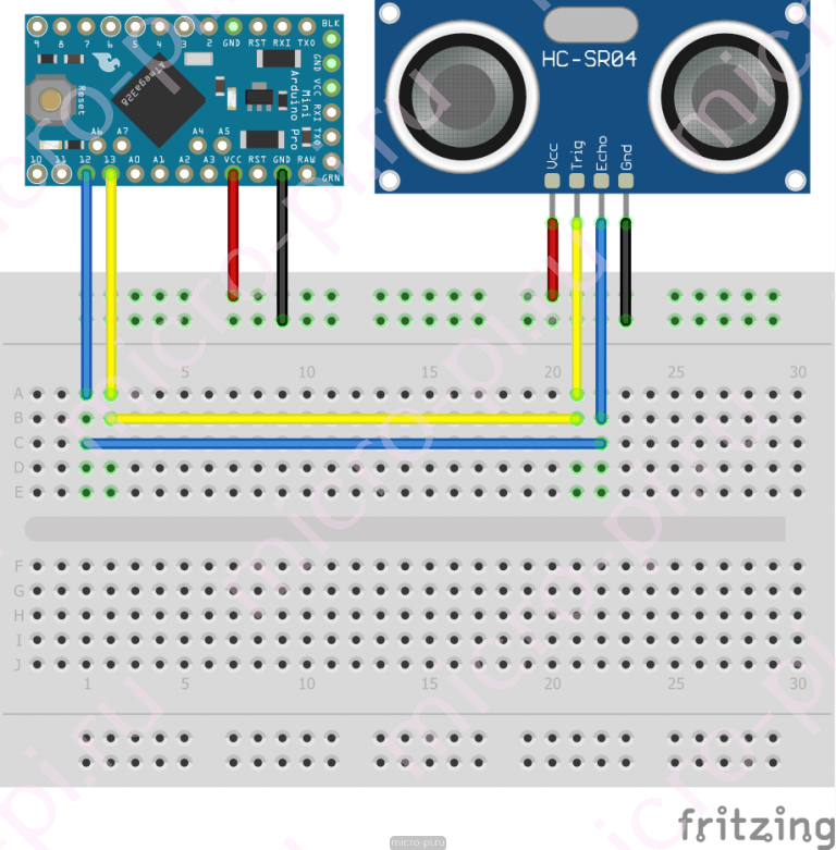 Hc sr04 схема принципиальная