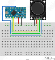 Схема подключения джойстика KY-023 к Arduino