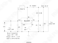 XL6009 - Schematic diagram of a DC-DC boost converter