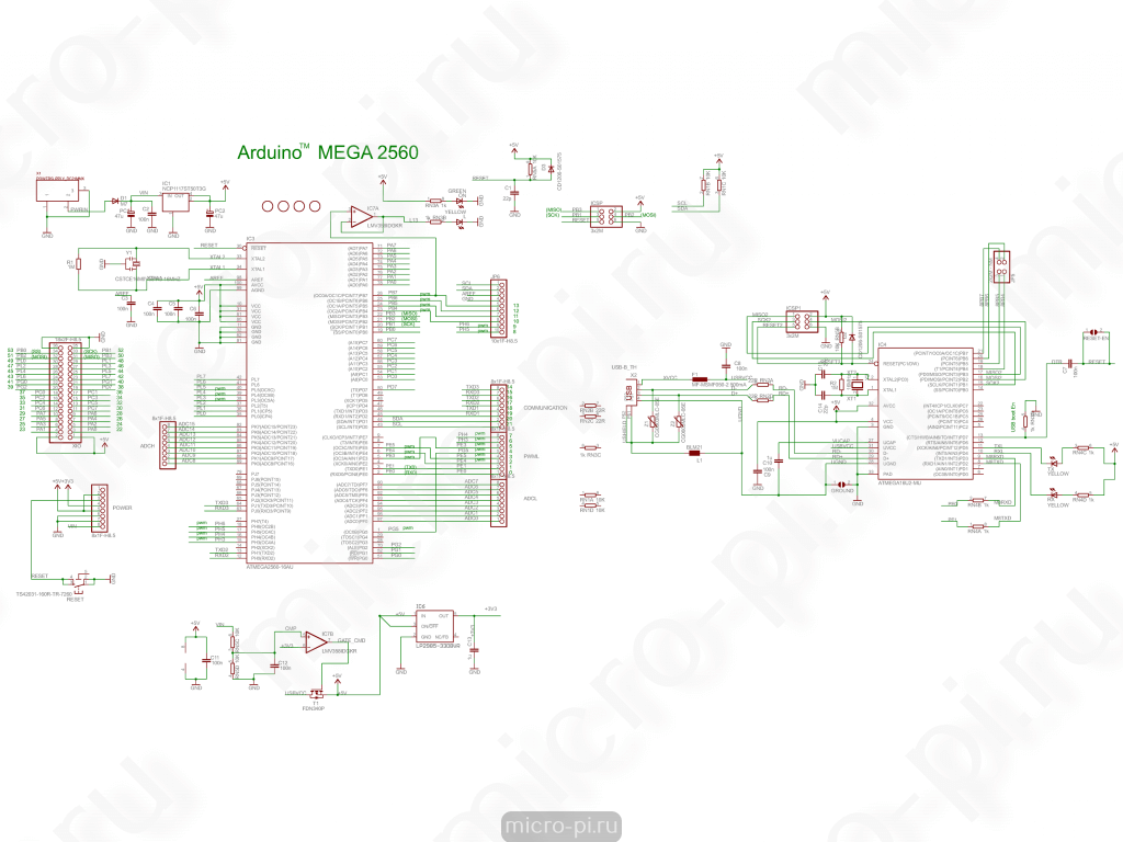 Arduino mega 2560 схема принципиальная электрическая