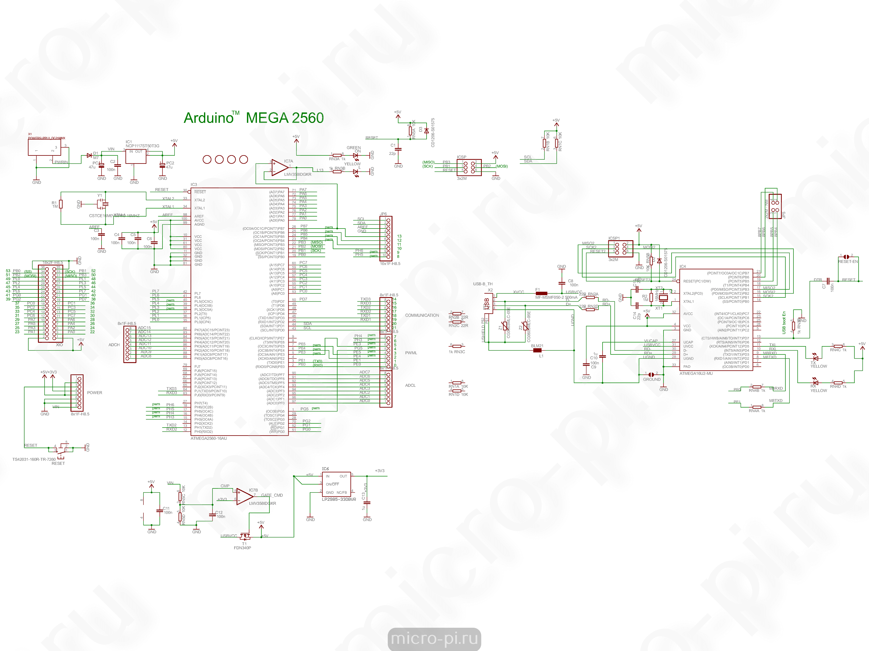 Arduino mega 2560 r3 схема