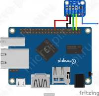 Схема подключения ЦАП MCP4725 к Orange Pi