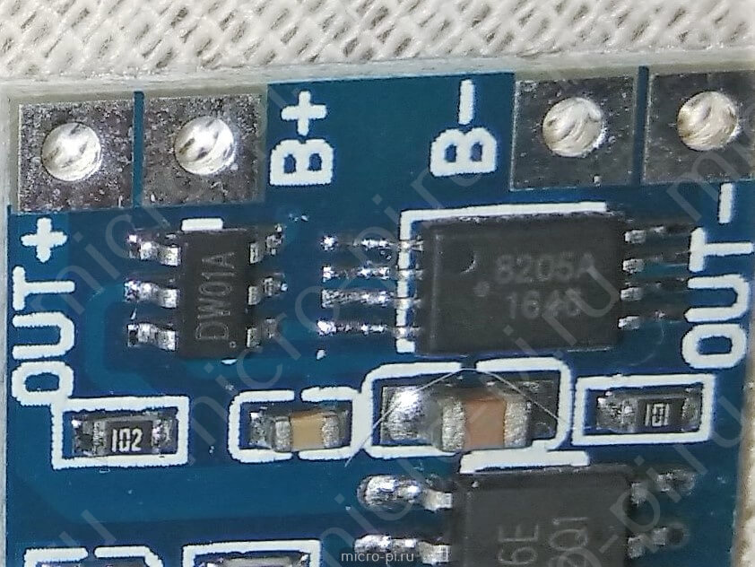 TP4056 - Модуль Зарядки С Защитой Li-Ion Аккумуляторов - MicroPi