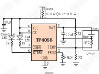 Принципиальная схема модуля на TP4056 (Модуль зарядки)