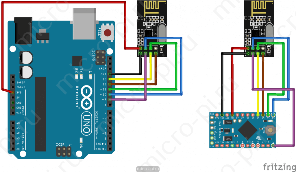 Nrf24l01 схема подключения