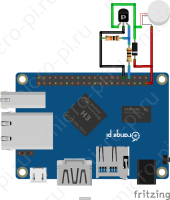 ШИМ управление - Схема подключения вентилятора (Orange Pi One + ZVN4306A + 1N4001)