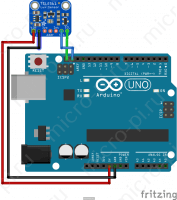 Схема подключения датчика освещенности TSL2561 к Arduino по I2C