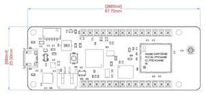 Чертёж Arduino MKR WAN 1310 с размерами платы