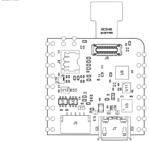 Расположение элементов на Arduino Nicla Vision (вид снизу)