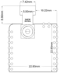 Чертёж Arduino Nicla Vision с размерами платы