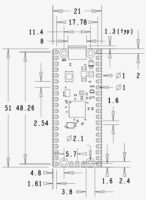 Размеры Raspberry Pi Pico 2